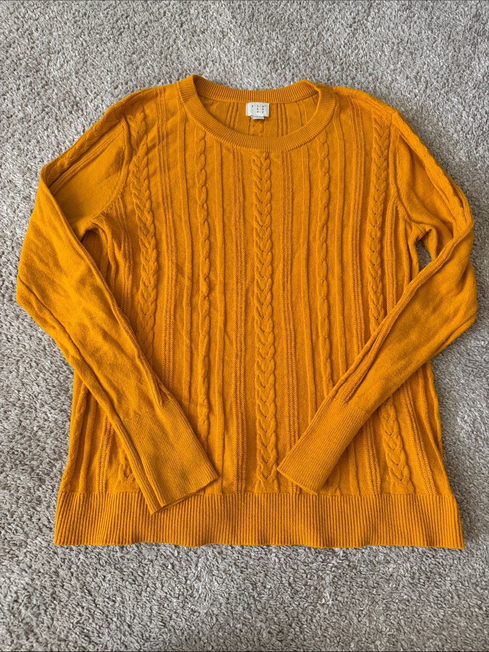 Women’s Cable Knit Sweater - Mustard Yellow